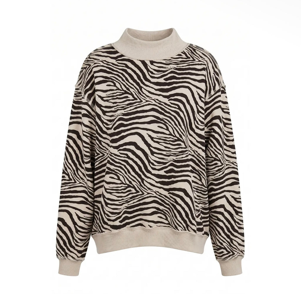 Zebra Muse Mock Neck