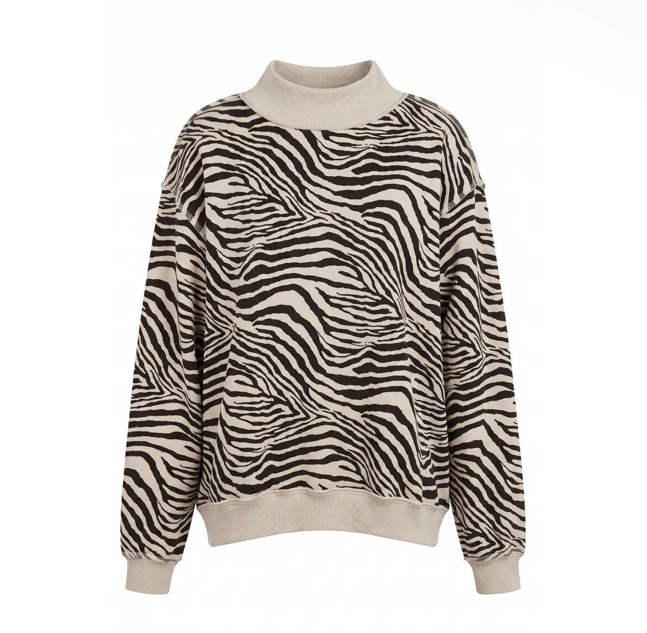 Zebra Muse Mock Neck